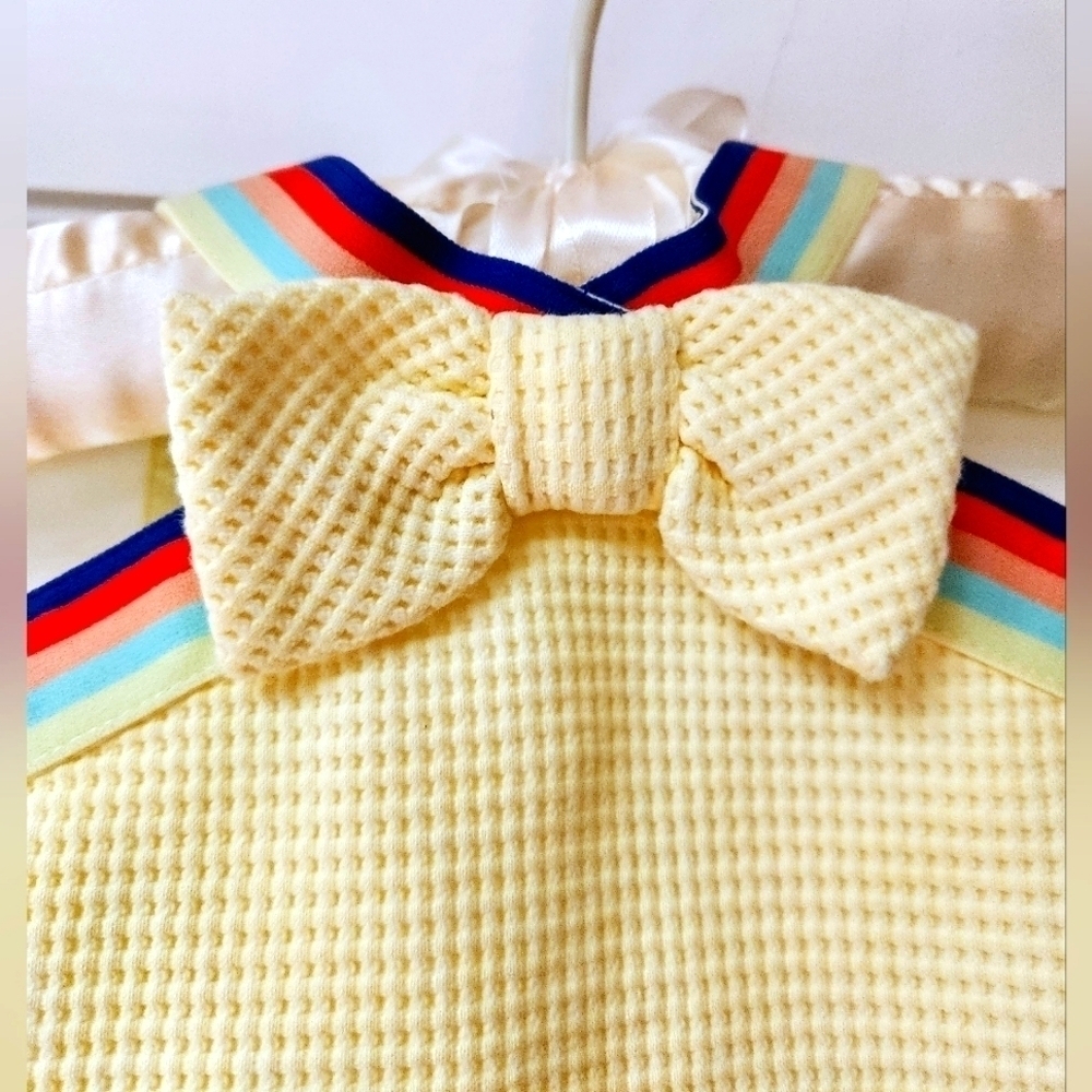 JANIE AND JACK Chic On And Off The Court Dropwaist Lemonade Halter Dress 6-12 M - Picture 5 of 13